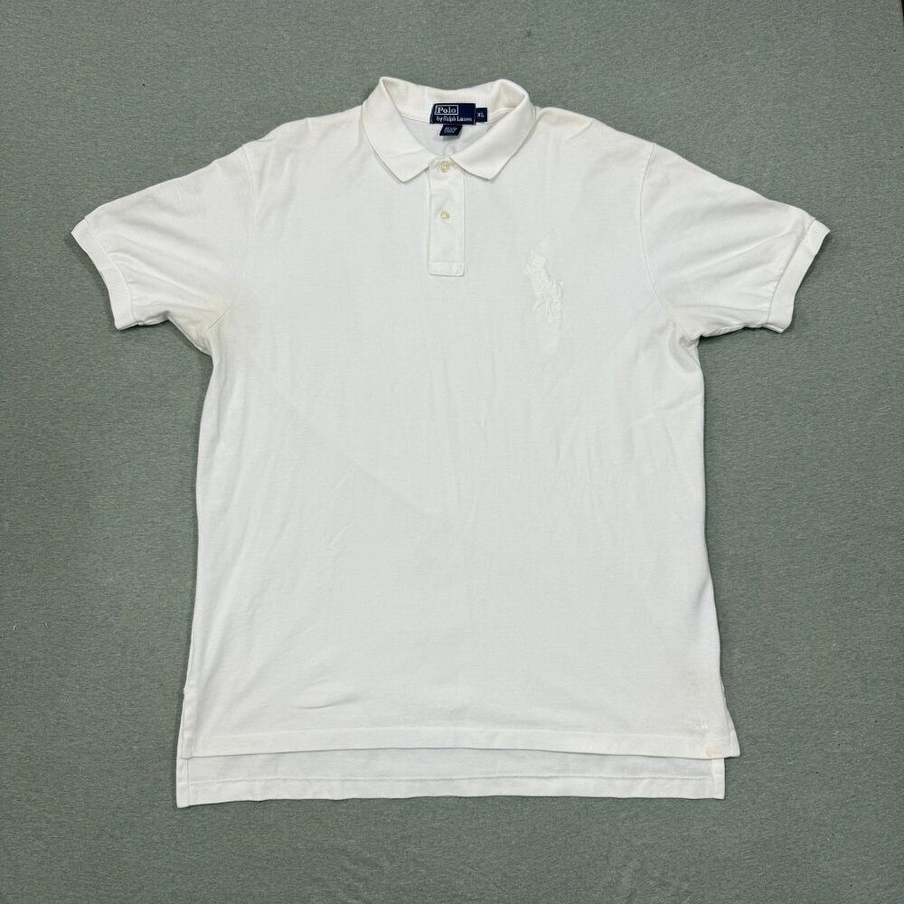 VTG Polo Ralph Lauren Shirt Mens XL White Big Pony Preppy Dadcore